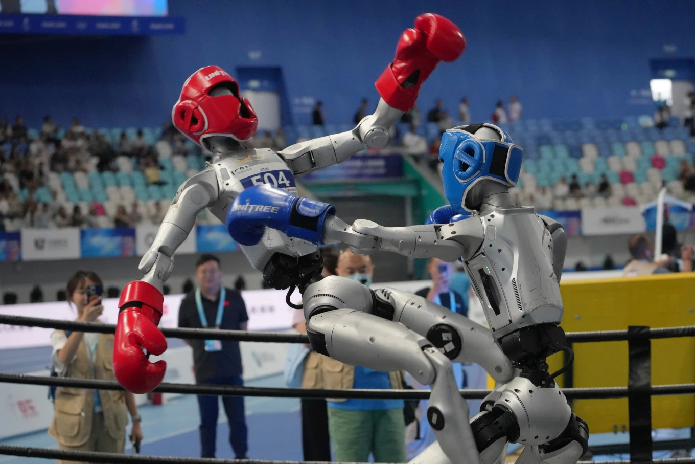 Images from the world games of humanoid robots